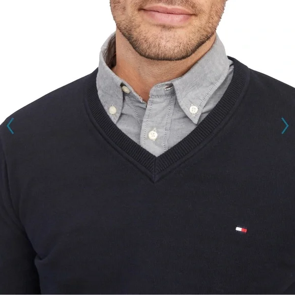 NWT Tommy Hilfiger Essential Cotton V-neck Sweater Size Medium - Picture 3 of 7
